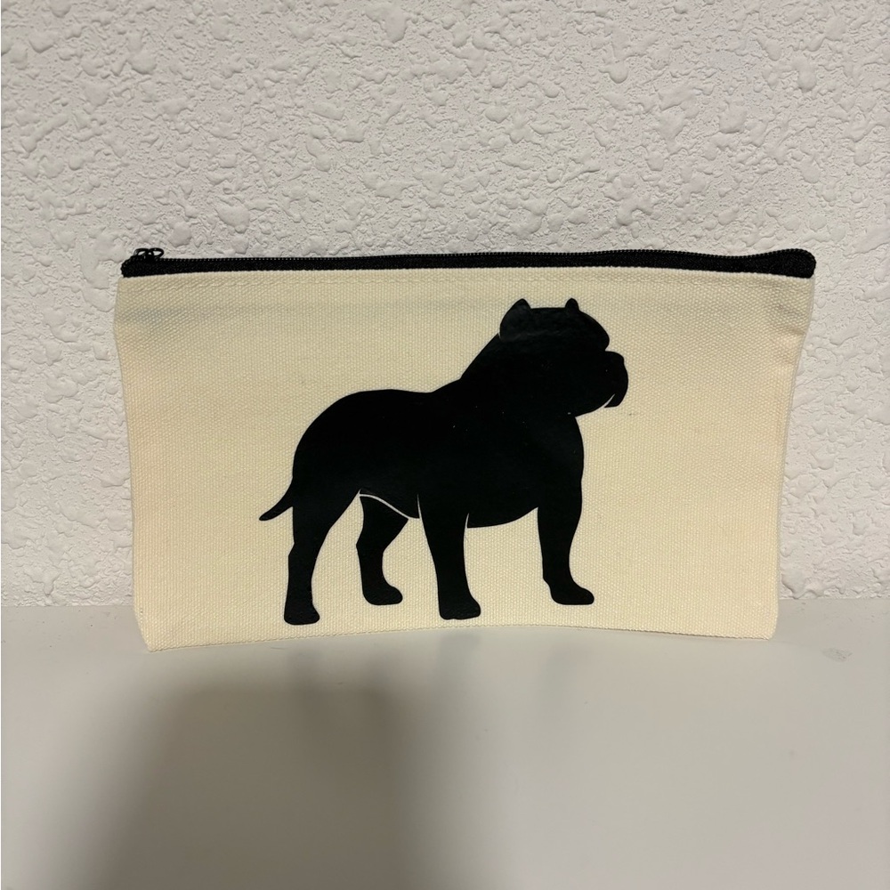 New Custom American Bully Breed Dog Cosmetic Pouch